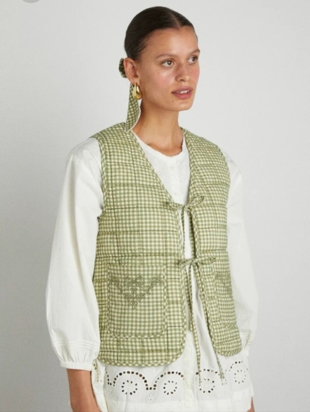 DAMSON MADDER Arte Reversible Quilted Cotton Gilet EU Size 16/ US Size 12